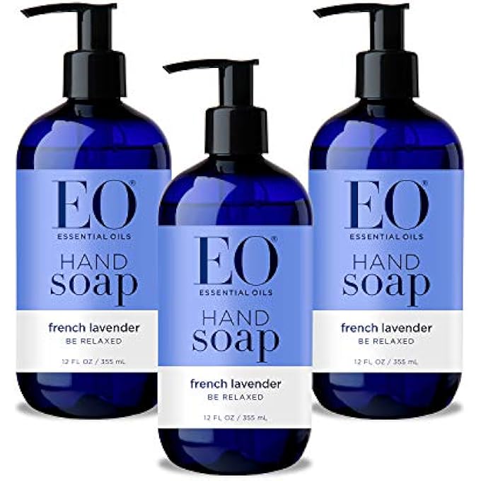 EO BOTANICAL LIQUID HAND SOAP, FRENCH LAVENDER, 12 OUNCE (PACK OF 3) - Image 1